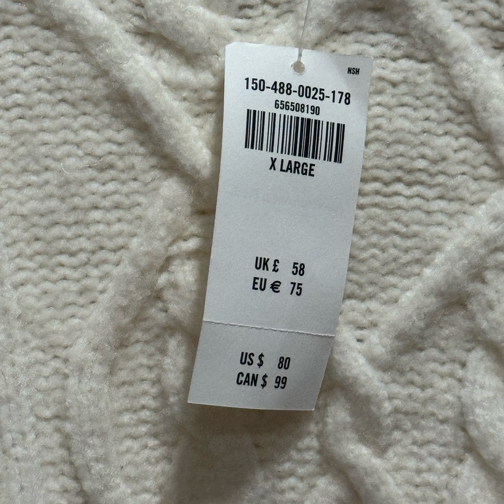 Abercrombie & Fitch Cable Knit Turtleneck Sweater - White - Picture 6 of 6